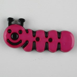 Buttons - Dill - Children caterpillar pink - 2 holes
